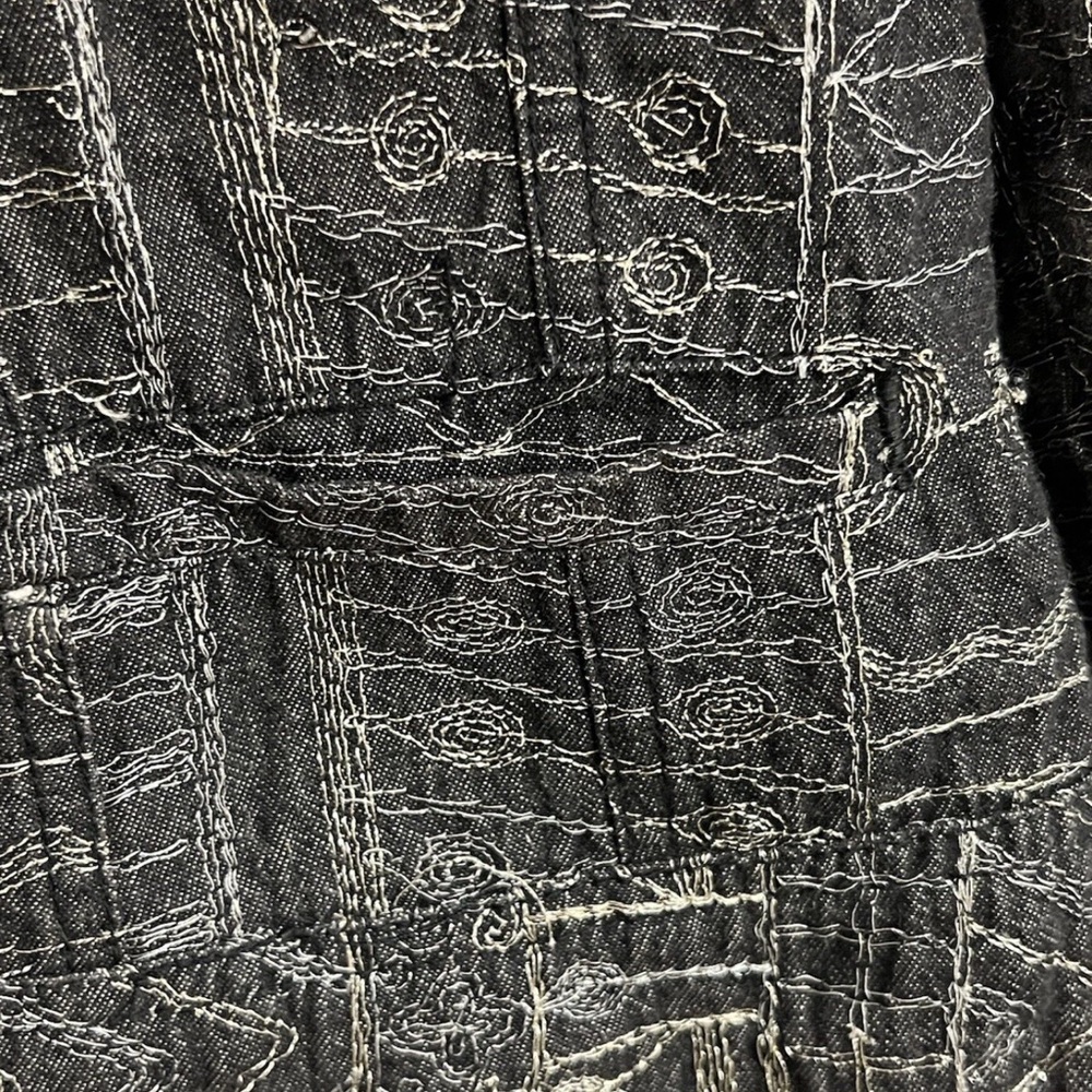 Chico's Black and White Patterned Jean Jacket - Picture 9 of 9